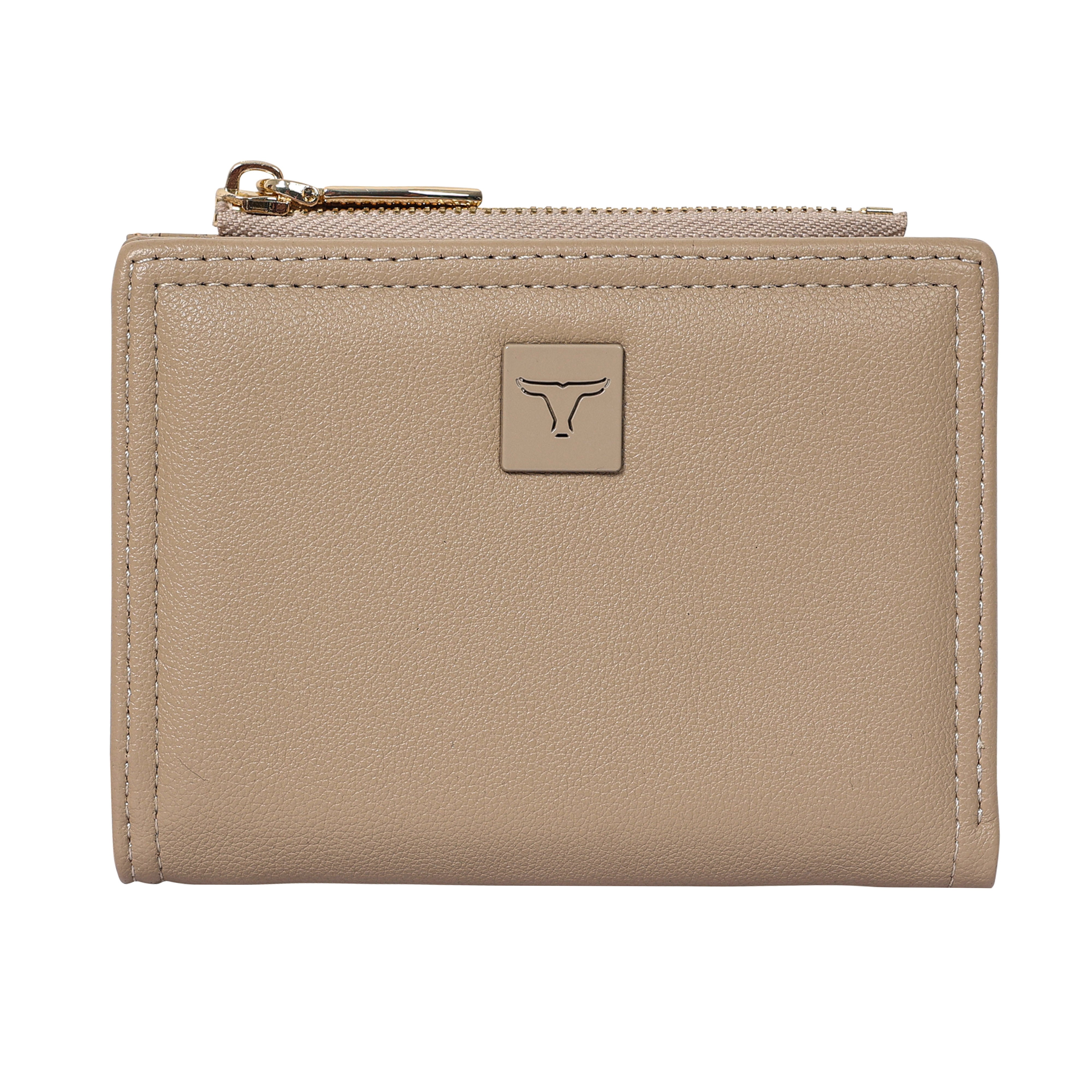 Bulchee Women’s Vegan Leather Wallet | Black & Beige | Slim Bifold with Coin Pouch & Quick-Access Compartments