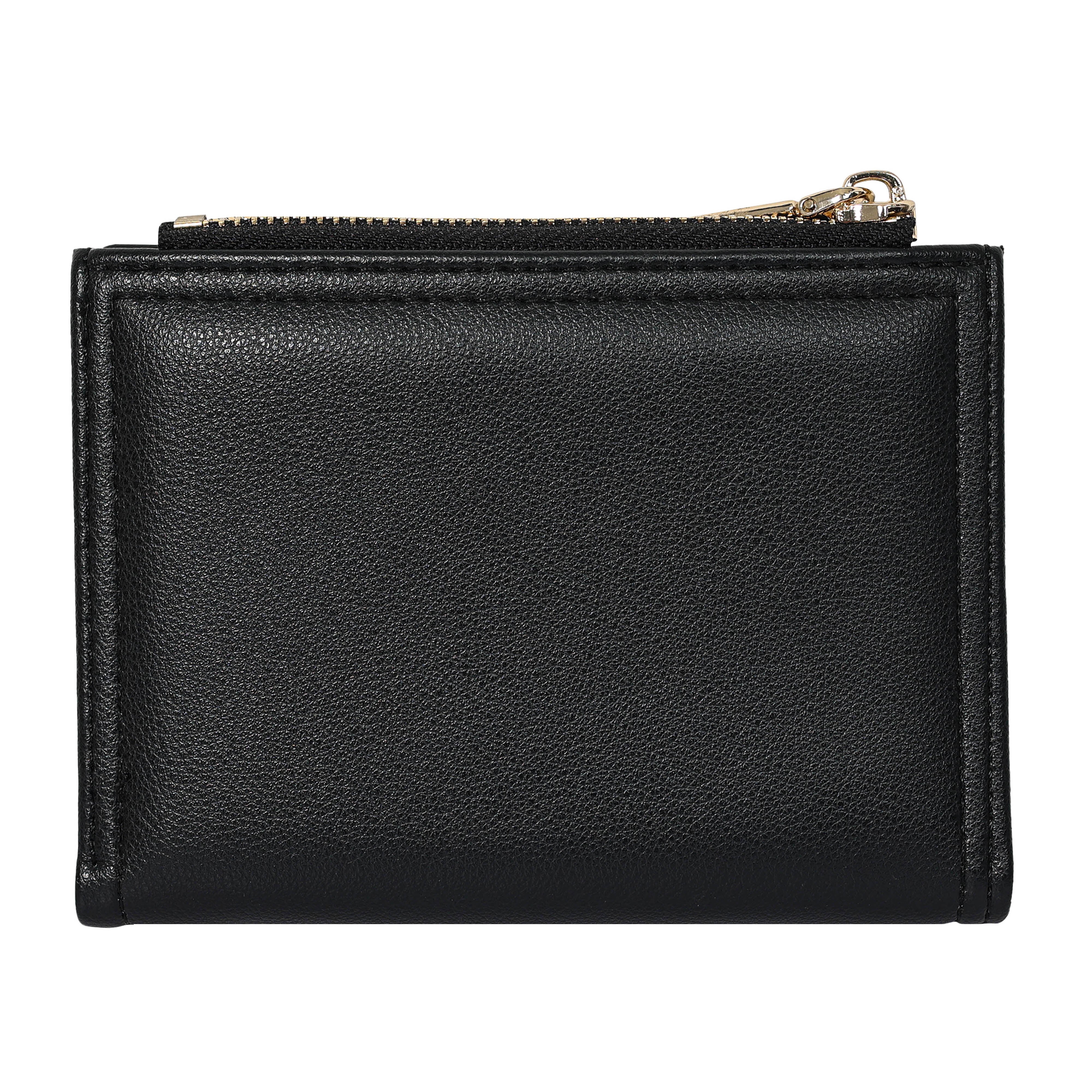 Bulchee Women’s Vegan Leather Wallet | Black & Beige | Slim Bifold with Coin Pouch & Quick-Access Compartments