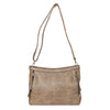 Bulchee Vegan Leather Women’s Shoulder Bag | Brown & Light Beige | Everyday Bag with Multiple Compartments