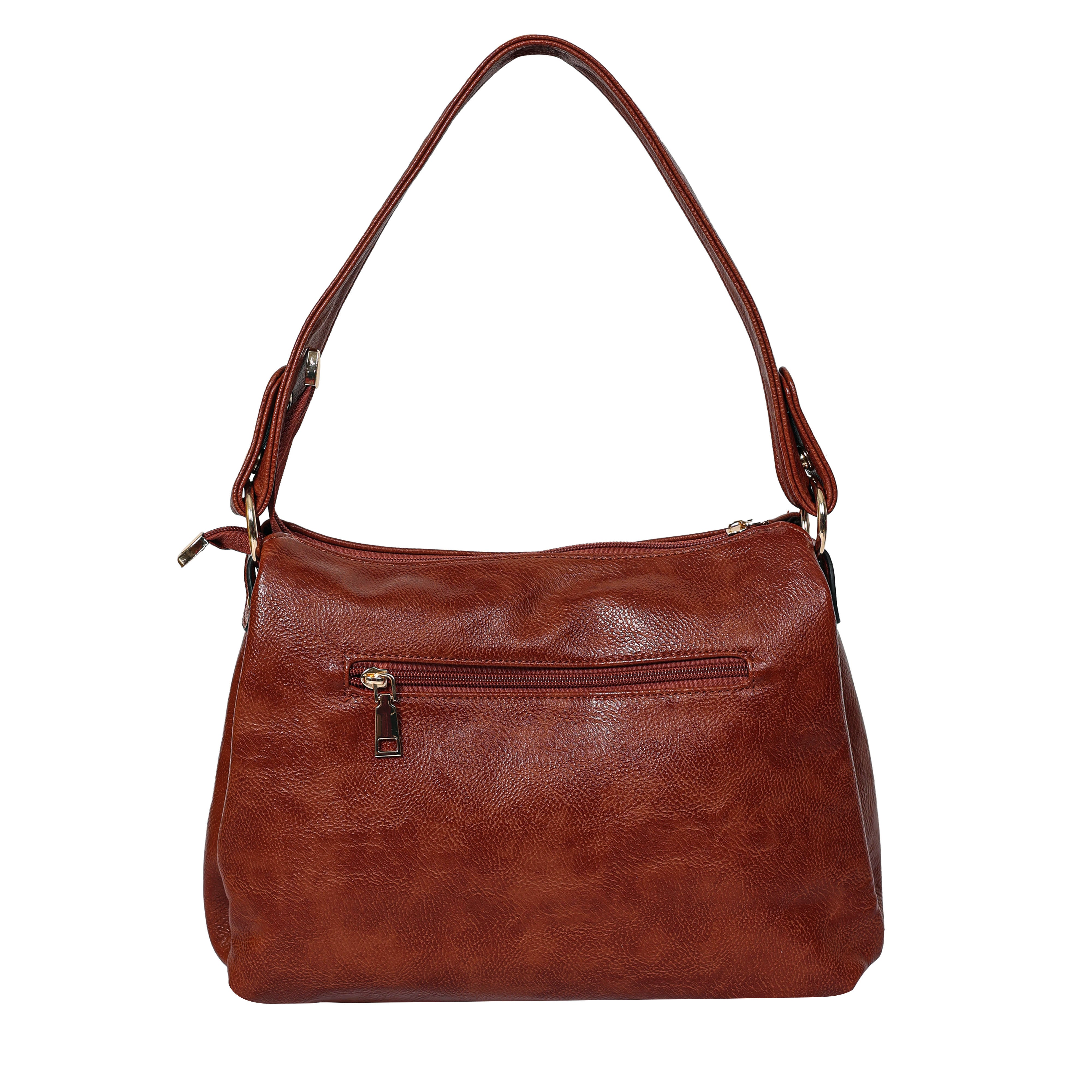 Bulchee Vegan Leather Women’s Shoulder Bag | Black & Tan | Spacious Bag for Daily Essentials