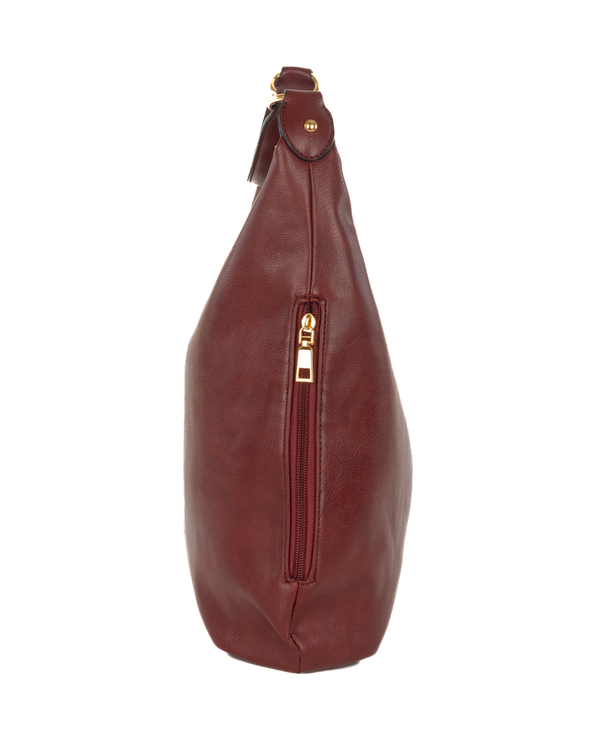 Bulchee Women’s PU Leather Shoulder Bag – Stylish, Spacious & Functional (Black & Burgundy)