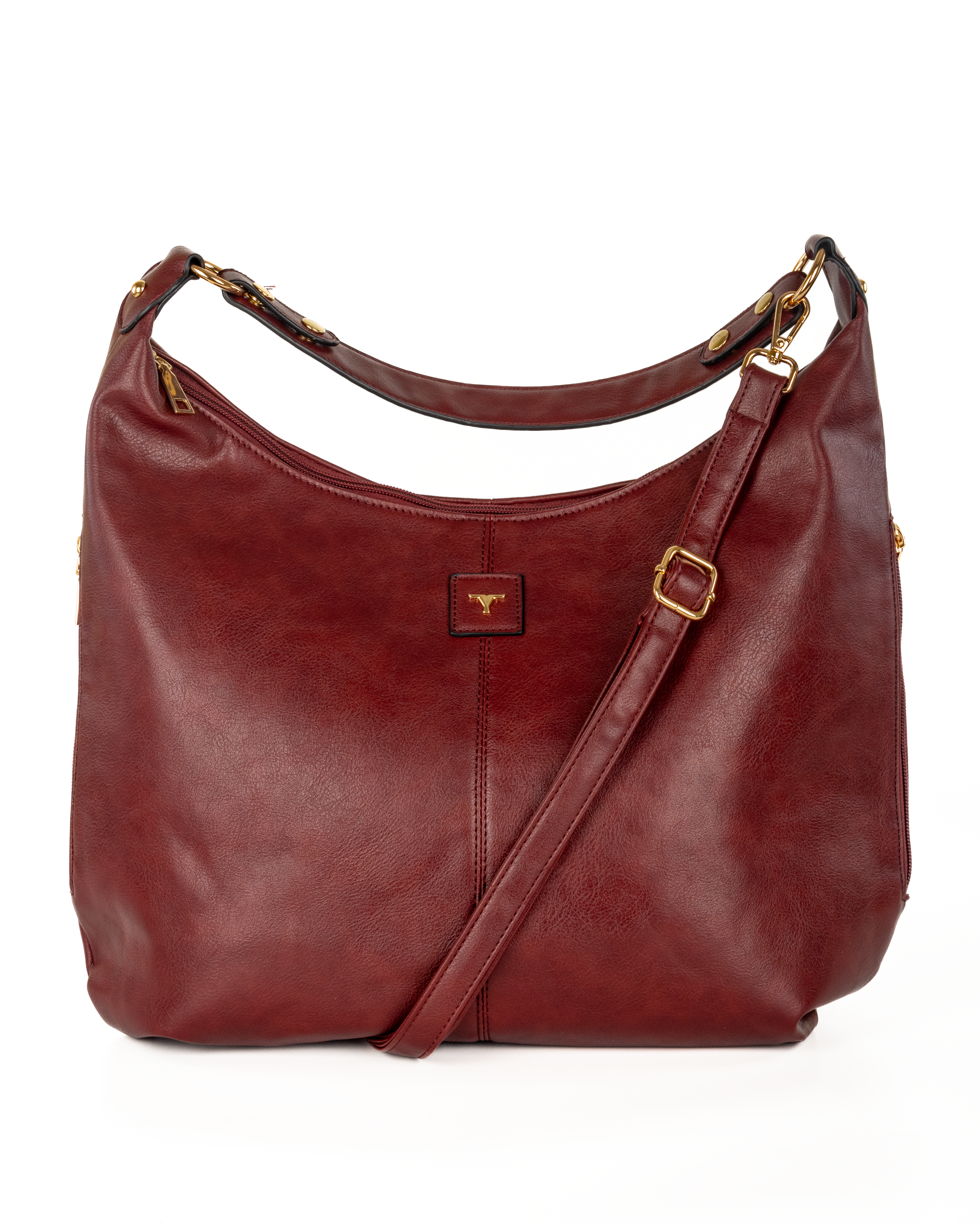Bulchee Women’s PU Leather Shoulder Bag – Stylish, Spacious & Functional (Black & Burgundy)