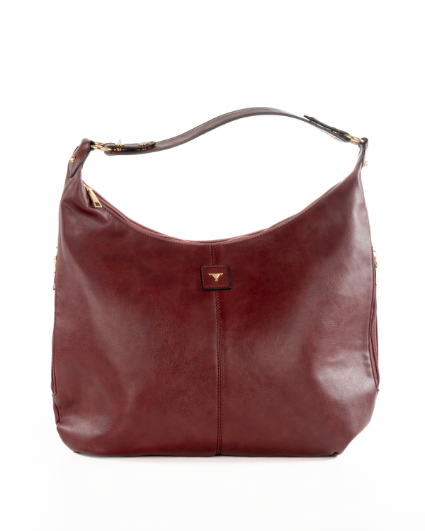 Bulchee Women’s PU Leather Shoulder Bag – Stylish, Spacious & Functional (Black & Burgundy)