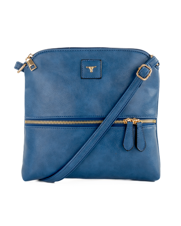 Bulchee Women’s Chic Sling Bag – Lightweight & Functional (Blue & Tan)