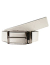 Bulchee Men’s Reversible Leather Belt – White & Black, Stylish Prong Buckle