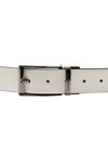 Bulchee Men’s Reversible Leather Belt – White & Black, Stylish Prong Buckle