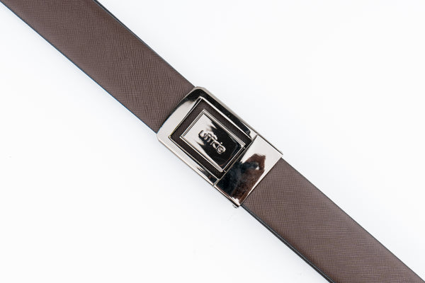 Ufficio Men's Brown/Black Flat Reversible with Shiny Black Belt