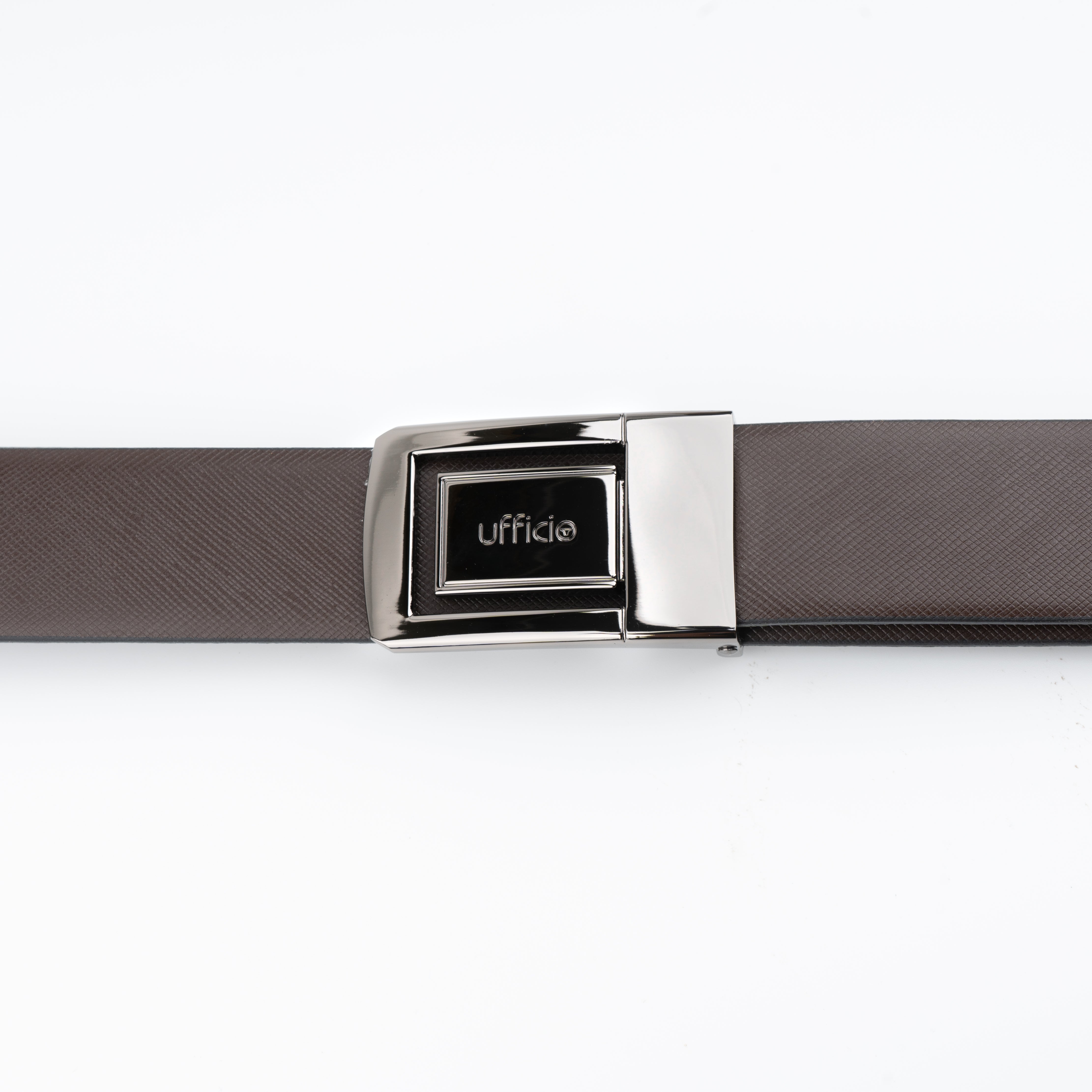 Ufficio Men's Brown/Black Flat Reversible with Shiny Black Belt