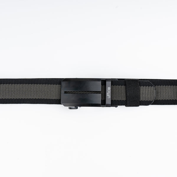 Ufficio Men's Grey/Black Stretchable Autolock Belt with Matt Black Buckle