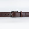 Ufficio Men's Brown Stitched Chinos with Shiny Black Prong Belt