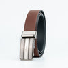 Ufficio Men's Brown Black Reversible Autolock with Shiny Black & Nickle Buckle Belt