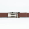 Ufficio Men's Brown Black Reversible Autolock with Shiny Black & Nickle Buckle Belt