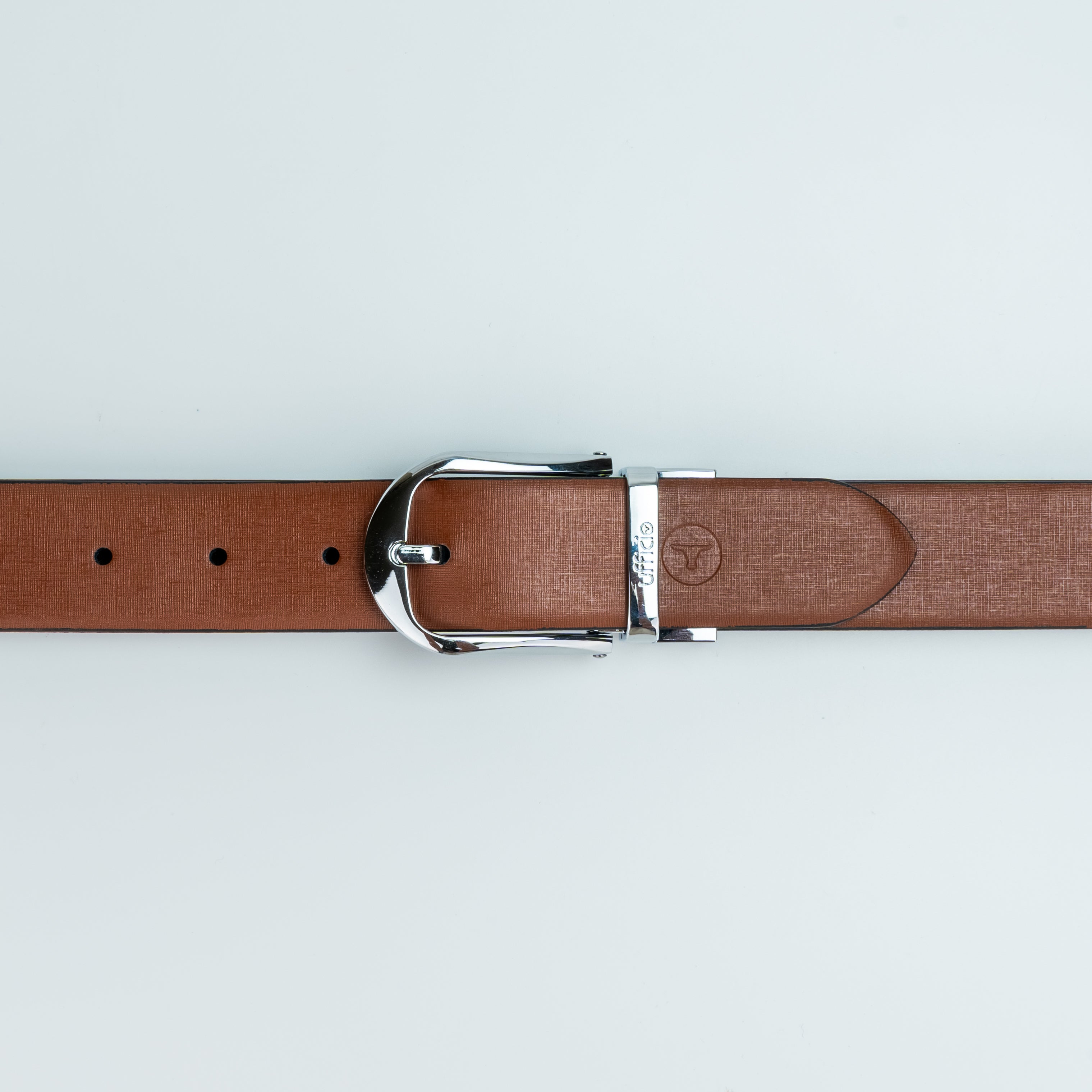 Ufficio Men's Black/Tan Reversible Prong with Chrome buckle Belt