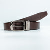Ufficio Men’s Reversible Leather Belt – Dual Color with Shiny Black Prong Buckle