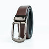 Ufficio Men’s Reversible Leather Belt – Dual Color with Shiny Black Prong Buckle