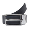 Ufficio Men’s Reversible Saffiano Leather Belt – Formal Blue & Black with Prong Buckle