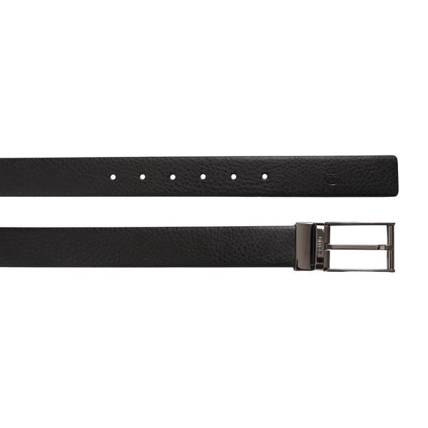 Ufficio Men’s Reversible Leather Belt – Formal Black & Tan with Prong Buckle