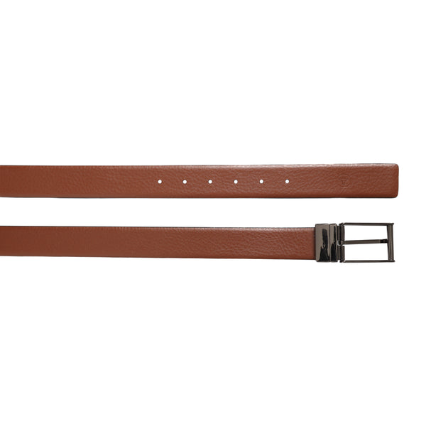 Ufficio Men’s Reversible Leather Belt – Formal Black & Tan with Prong Buckle