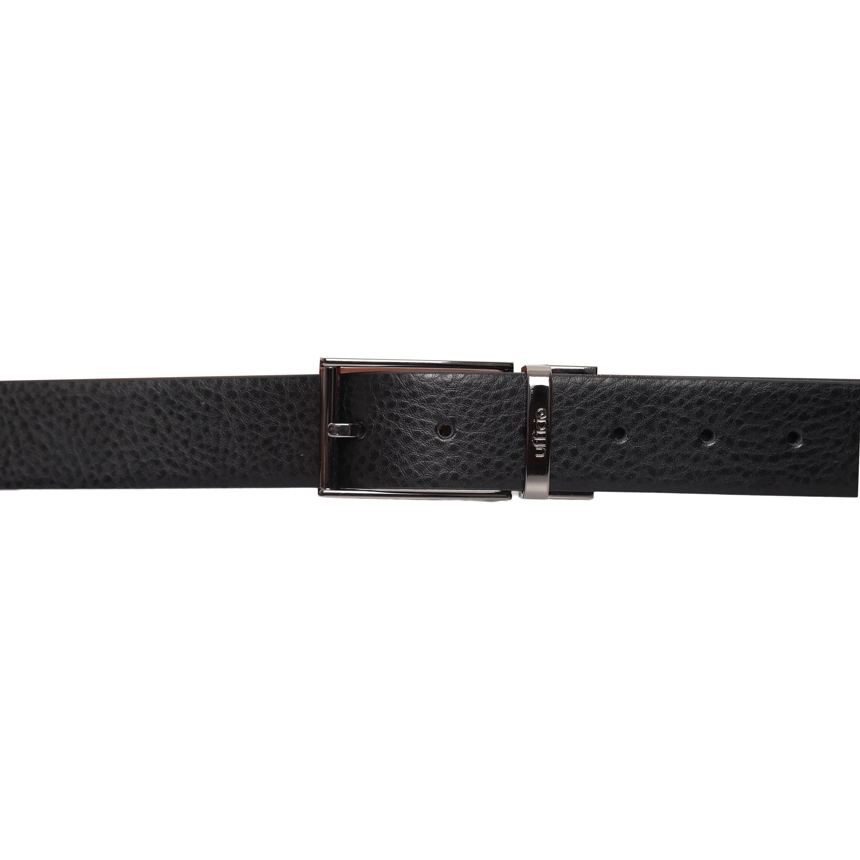Ufficio Men’s Reversible Leather Belt – Formal Black & Tan with Prong Buckle