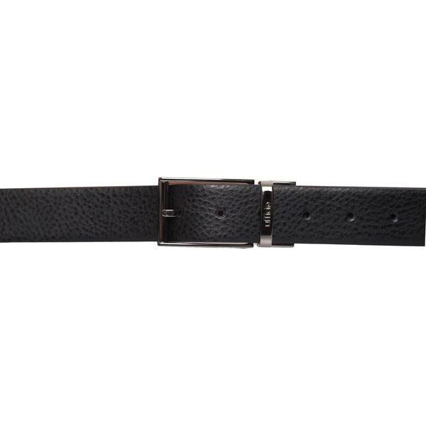 Ufficio Men’s Reversible Leather Belt – Formal Black & Tan with Prong Buckle
