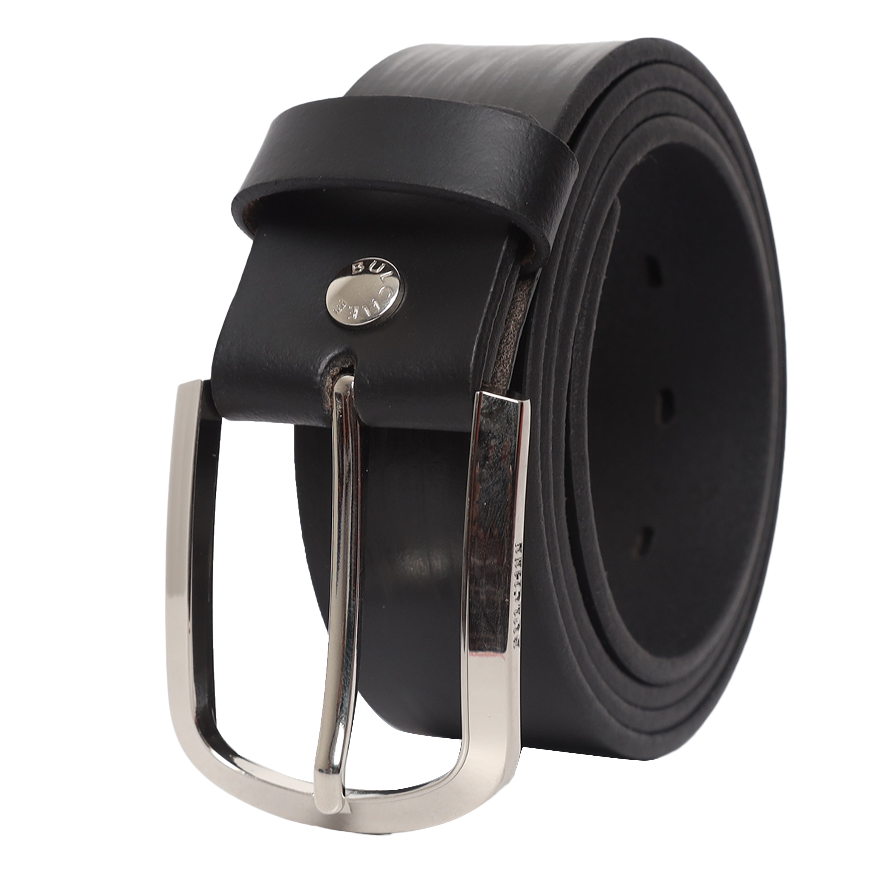 thumbnail image 2 of Men's Genuine Leather Dress Belt With Metal Buckle – Black, Casual Or Dress, Sizes L/XL/XXL 2 of 5