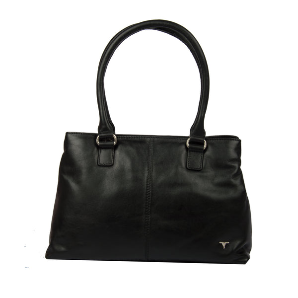 Bulchee Genuine Leather Ladies Shoulder Bag with Dual Carry Options & Zip Closure