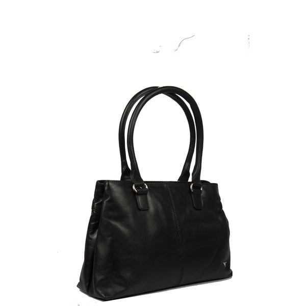 Bulchee Genuine Leather Ladies Shoulder Bag with Dual Carry Options & Zip Closure