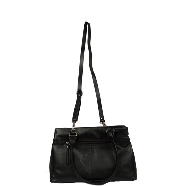 Bulchee Genuine Leather Ladies Shoulder Bag with Dual Carry Options & Zip Closure