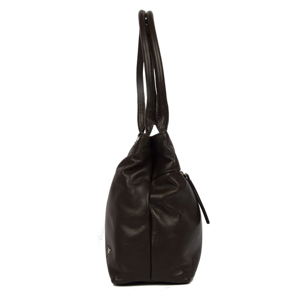 Bulchee Genuine Leather Ladies Shoulder Bag with Dual Carry Options & Zip Closure