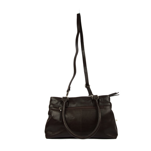 Bulchee Genuine Leather Ladies Shoulder Bag with Dual Carry Options & Zip Closure