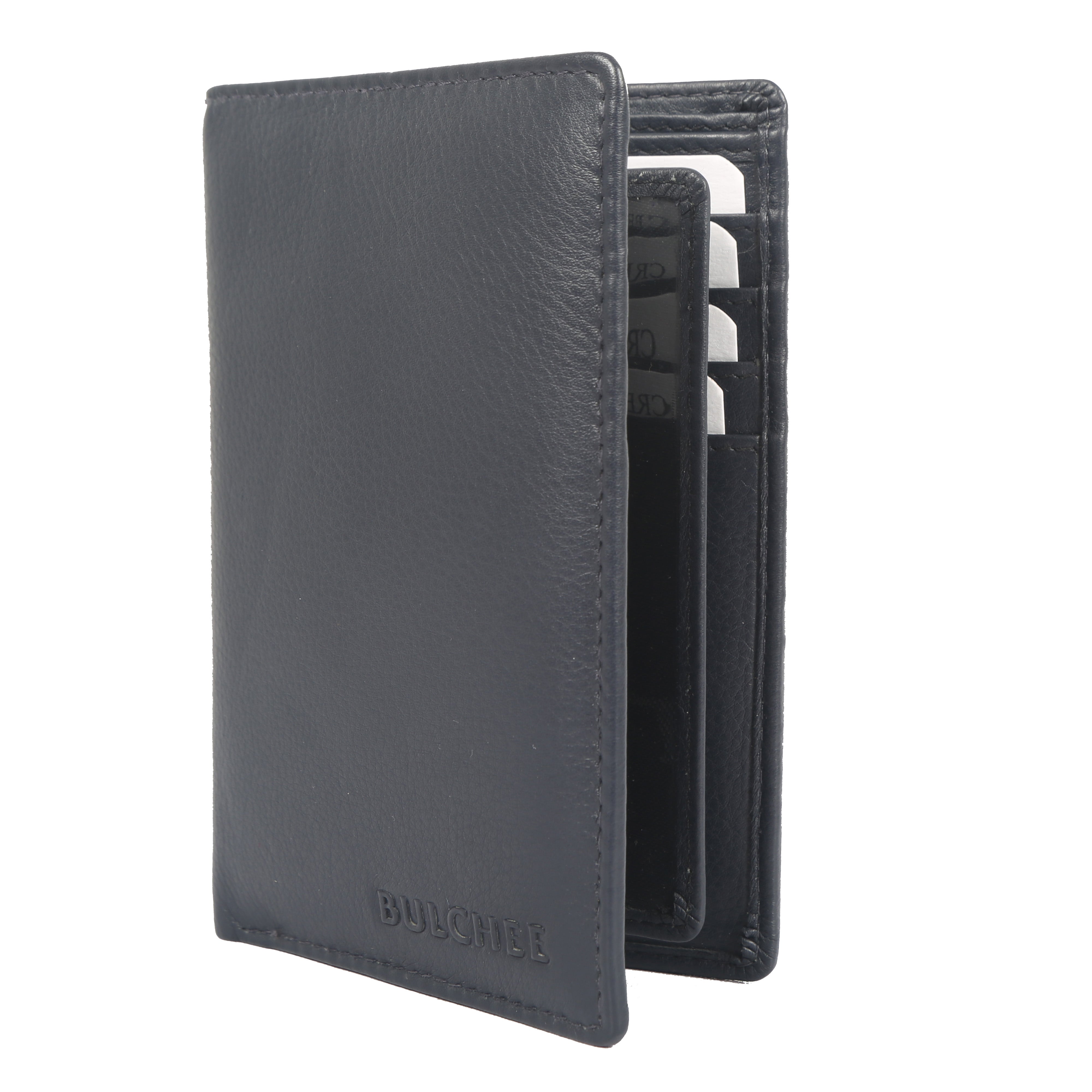 Bulchee Men Navy Blue Genuine Leather Wallet