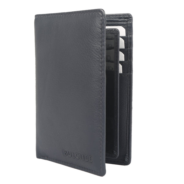 Bulchee Men Navy Blue Genuine Leather Wallet