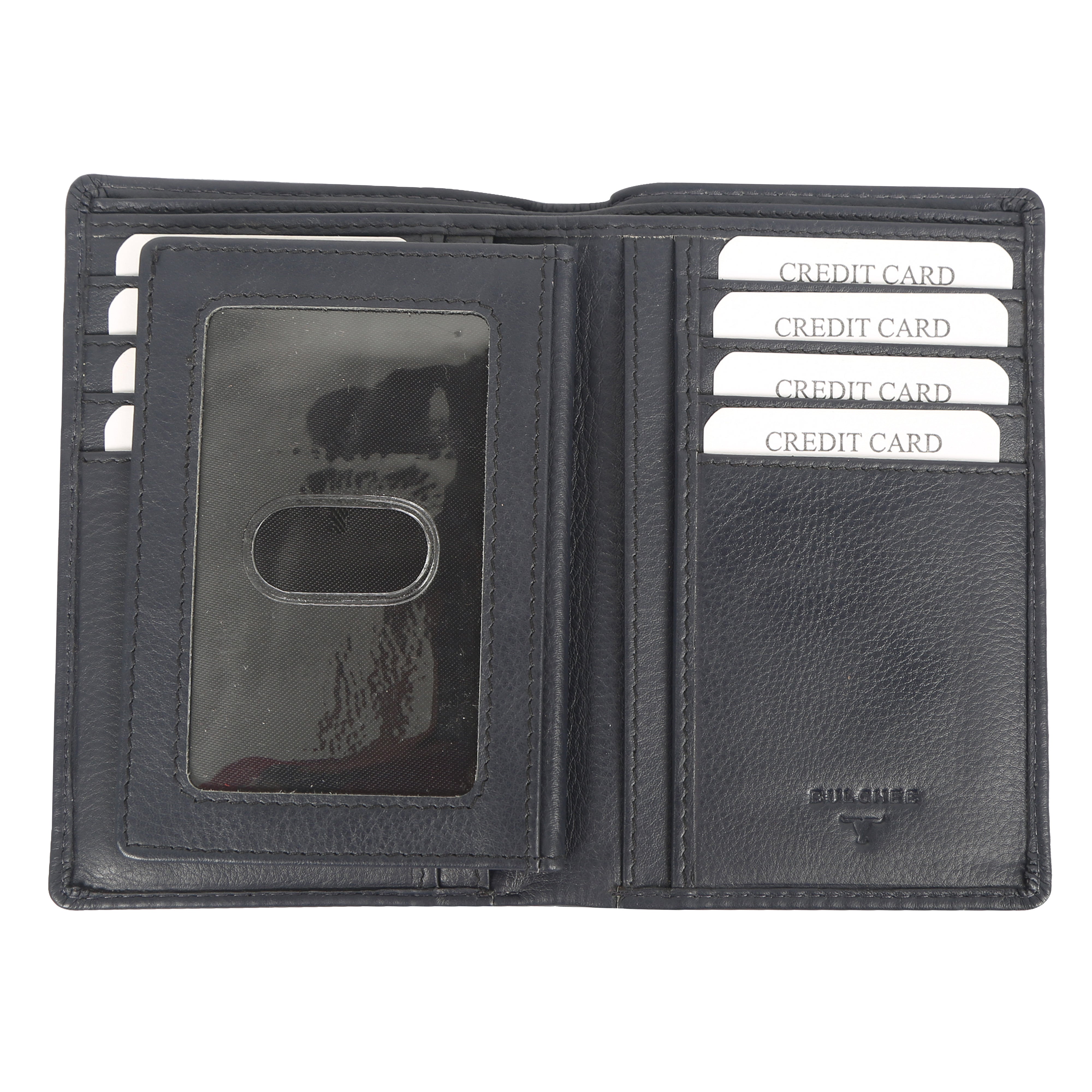 Bulchee Men Navy Blue Genuine Leather Wallet