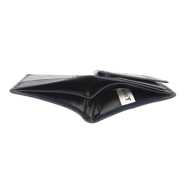 Bulchee Men Navy Blue Genuine Leather Wallet