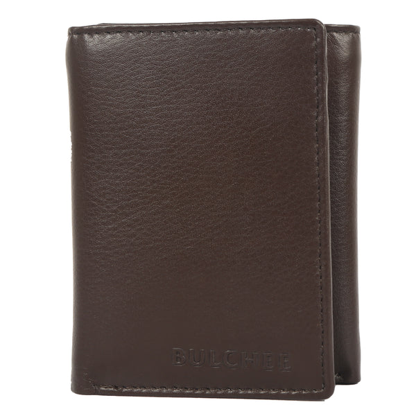 Bulchee Men Brown Trifold Leather Wallet