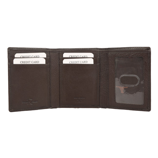 Bulchee Men Brown Trifold Leather Wallet