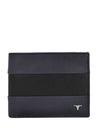 Bulchee Men’s Blue & Black Leather Wallet – Two-Toned Bi-fold with Card & Coin Pocket