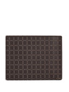Bulchee Men’s Brown Leather Wallet – Laser-Etched Checkered Bi-fold with 8 Card Slots