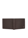 Bulchee Men’s Brown Leather Wallet – Laser-Etched Checkered Bi-fold with 8 Card Slots