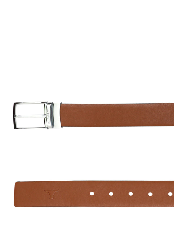 Bulchee Premium Collections Men's Genuine Leather Belt | Reversible Prong | Tan/Black | BUL2118B