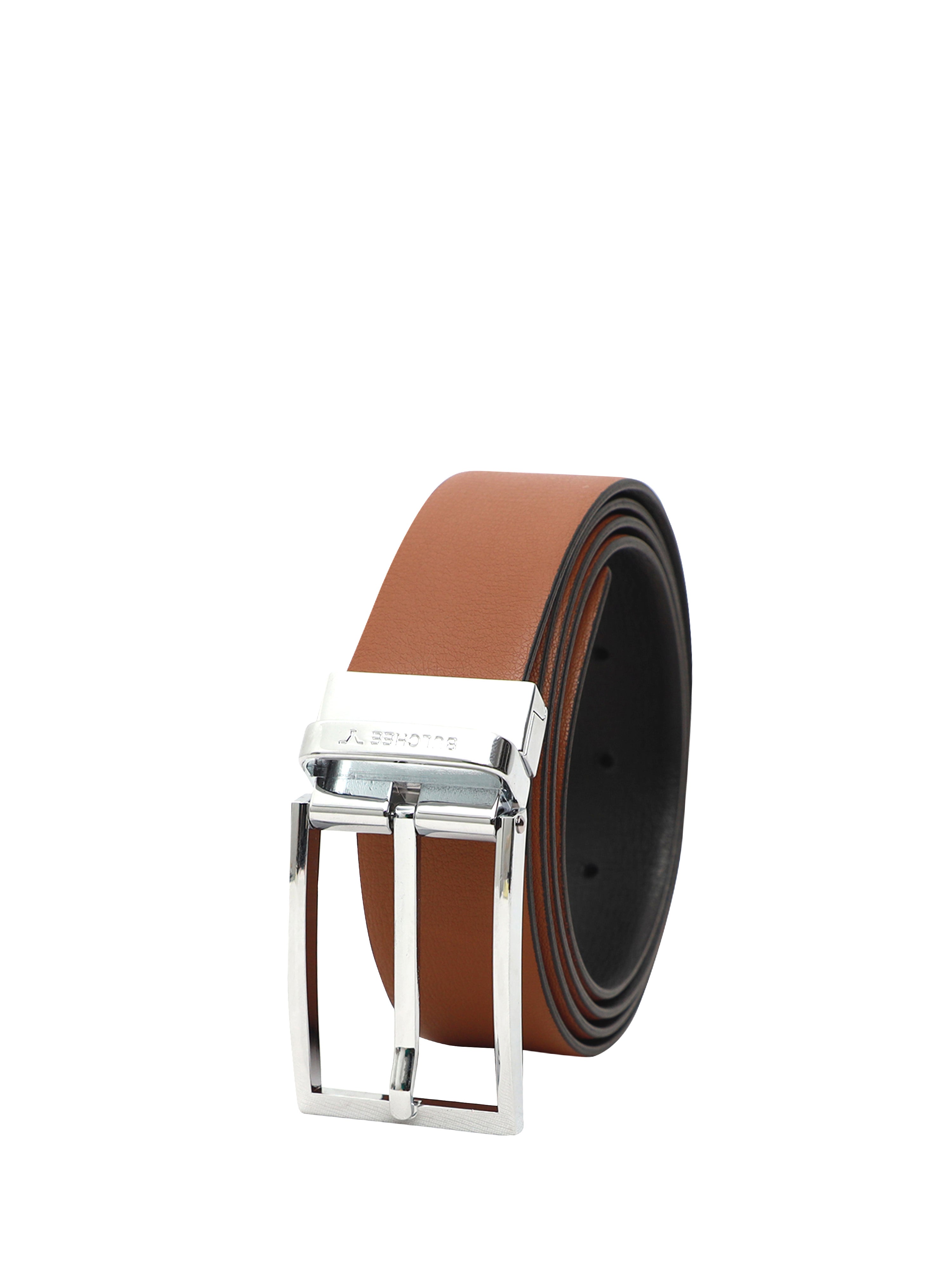 Bulchee Premium Collections Men's Genuine Leather Belt | Reversible Prong | Tan/Black | BUL2118B