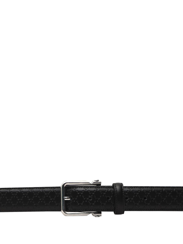 Bulchee Men's Casual  Genuine Leather Belt | Monogram Belt | Black | BUL2158B