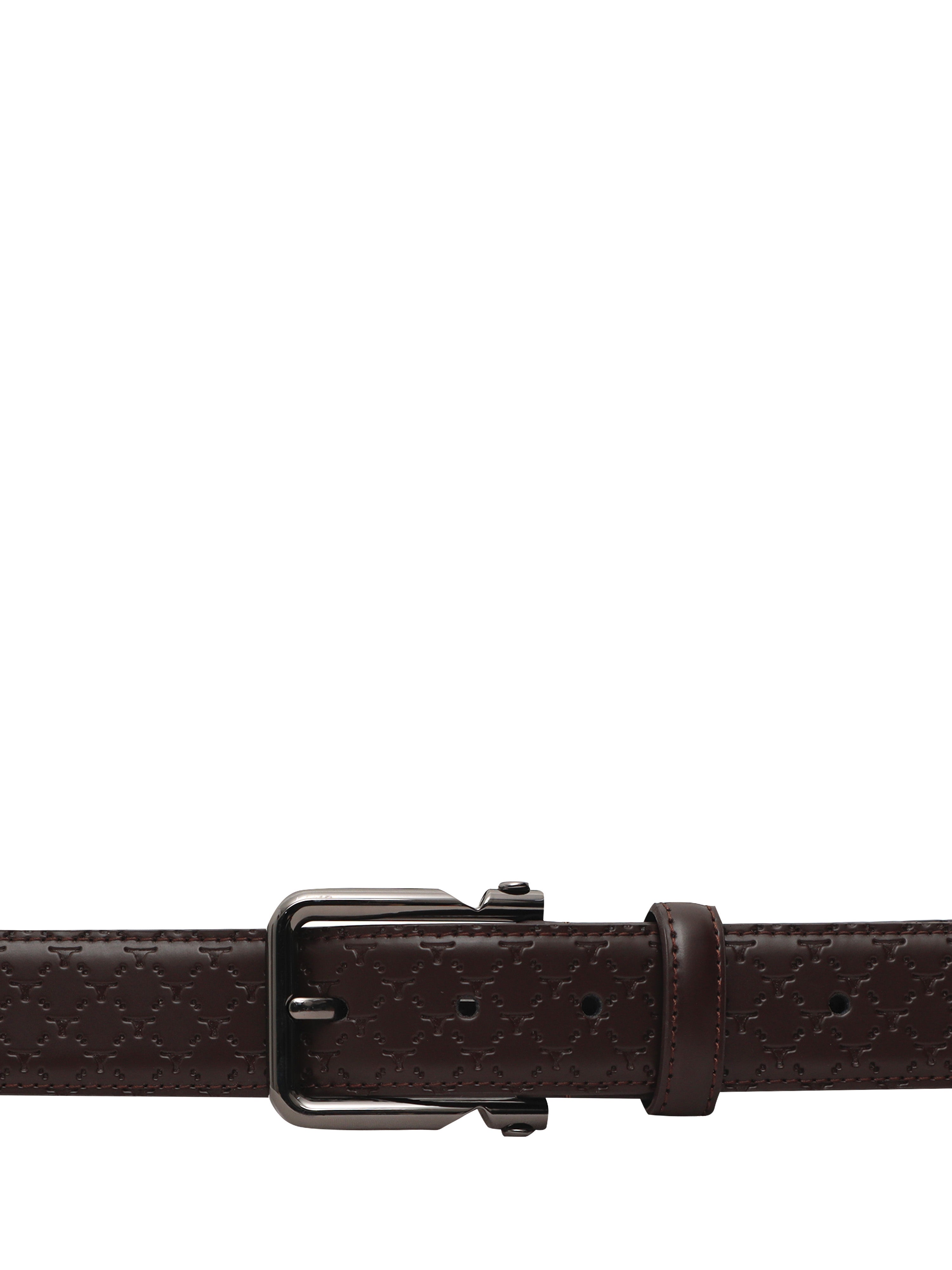 Bulchee Premium Collections Men's Genuine Leather Belt | Monogram Belt | Brown