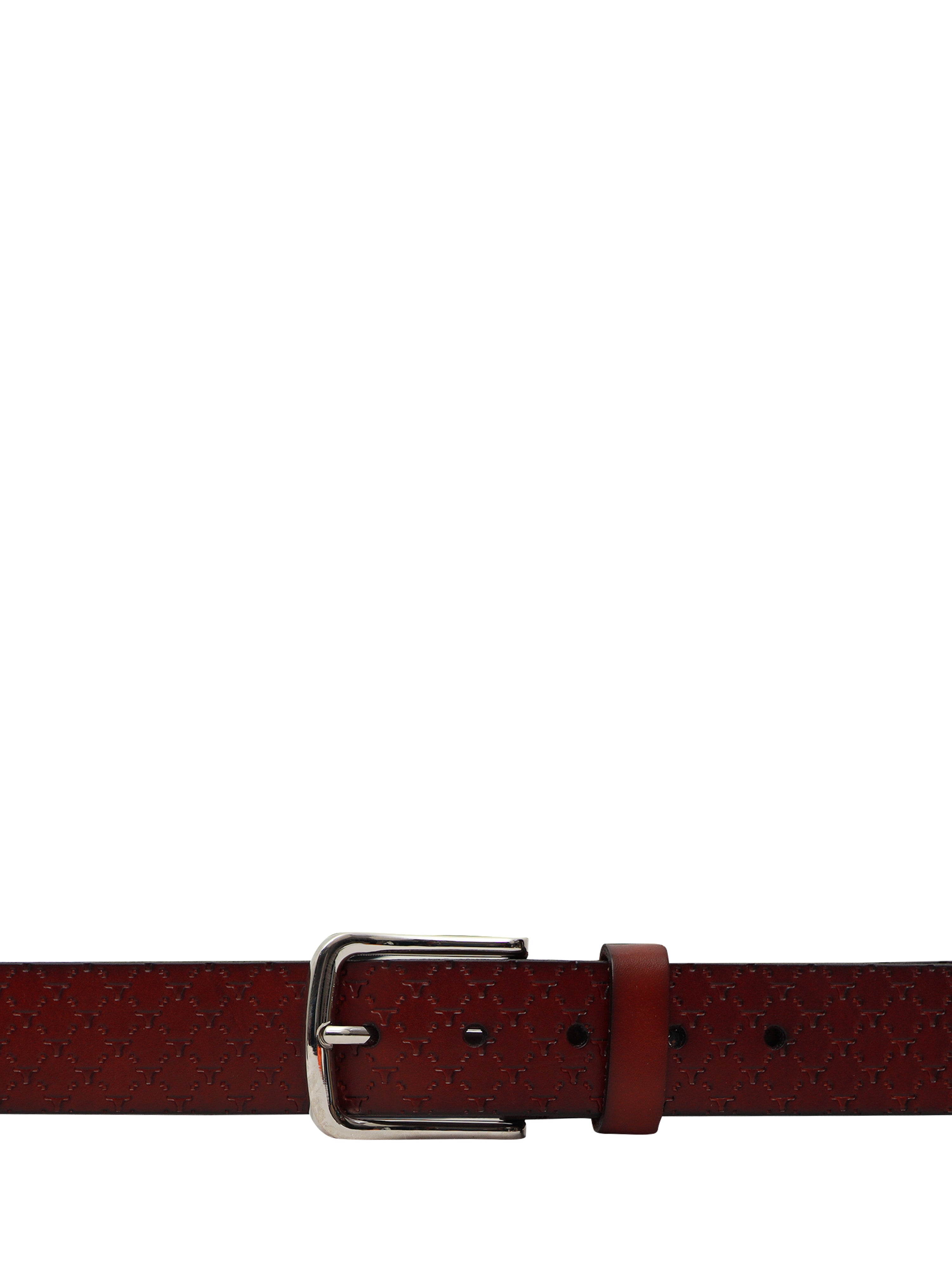 Bulchee Premium Collections Men's Genuine Leather Belt | Monogram Belt | Brown