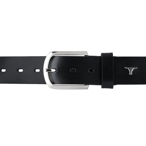 Bulchee Premium Collections Men's Genuine Leather Belt | Plain | Black BUL2162B