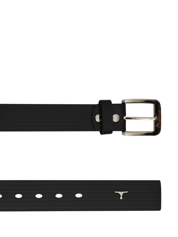 Bulchee Premium Collections Men's Genuine Leather Belt | Embossed Jeans | Black | BUL2179B