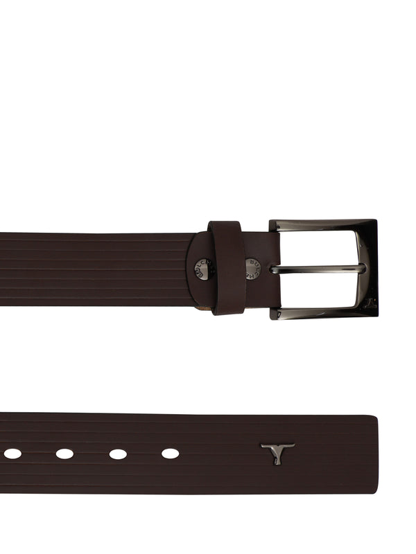 Bulchee Premium Collections Men's Genuine Leather Belt | Embossed Jeans | Brown | BUL2180B