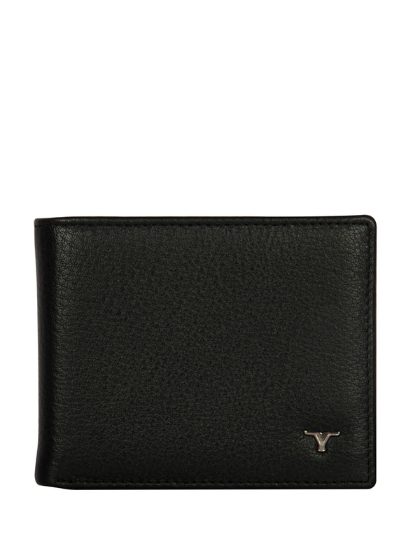 Bulchee Men’s Black Leather Bi-Fold Wallet – Slim Design with Card & ID Slots