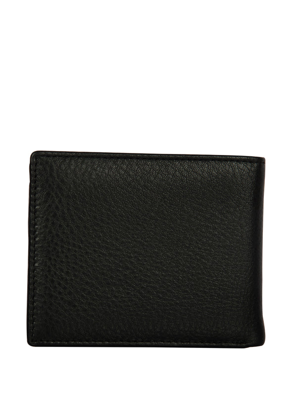 Bulchee Men’s Black Leather Bi-Fold Wallet – Slim Design with Card & ID Slots
