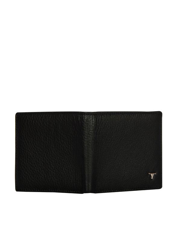 Bulchee Men’s Black Leather Bi-Fold Wallet – Slim Design with Card & ID Slots